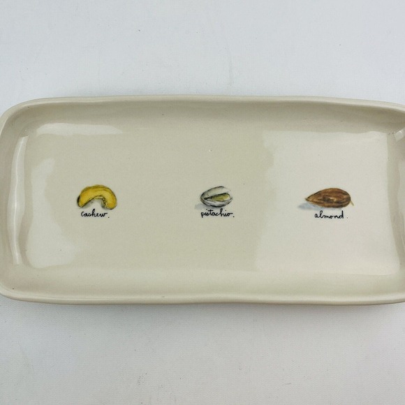 Rae Dunn Nut Dishes & Tray Serving Set of 4 Cashew Pistachio Almond Discontinued - Picture 7 of 9